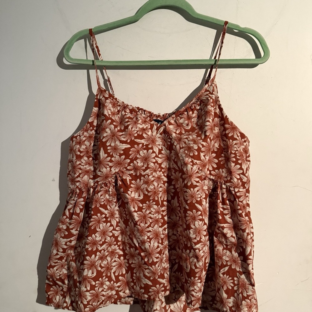 Gap Large Top Boho Cottagecore Festival Brown Earthy‎ Floral Feminine Romantic